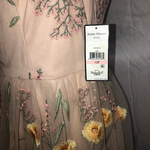 Jessica Howard Blush Flower Dress NWT Size 10P - Picture 4 of 8